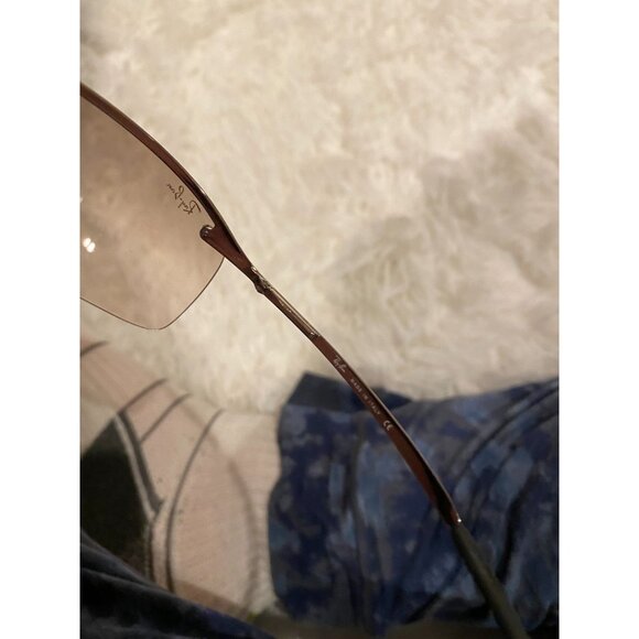 Ray-Ban RB3183 003/8Z Sunglasses Silver frame Beige Silver Gray Gradient Rare - Picture 3 of 7